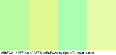 #B5FCA1 #DFF990 #AAFFB0 #E6FCA9 Colors