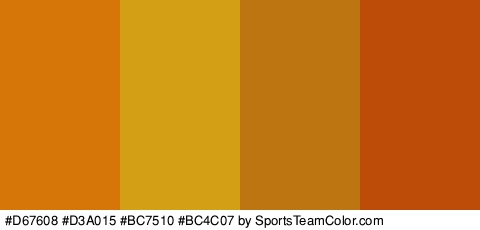 #D67608 #D3A015 #BC7510 #BC4C07 Colors