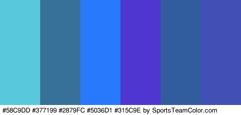 #58C9DD #377199 #2879FC #5036D1 #315C9E #4250B5 Colors