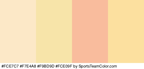 #FCE7C7 #F7E4A8 #F9BD9D #FCE09F Colors