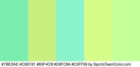 #7BEDAE #C9EF81 #89F4CB #D8FC8A #C5FF99 Colors