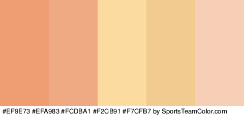 #EF9E73 #EFA983 #FCDBA1 #F2CB91 #F7CFB7 Colors