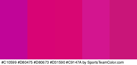 #C10599 #D80475 #D80673 #D31590 #C9147A Colors