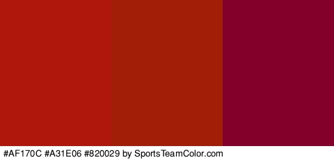 #AF170C #A31E06 #820029 Colors