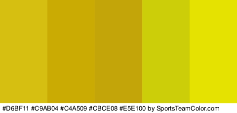 #D6BF11 #C9AB04 #C4A509 #CBCE08 #E5E100 Colors