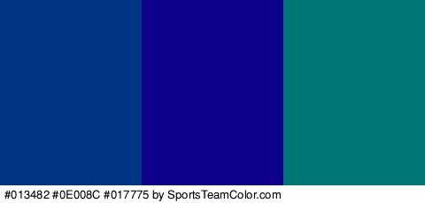 #013482 #0E008C #017775 Colors