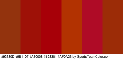 #93330D #9E1107 #A80008 #B23301 #AF0A26 #9B2C07 Colors