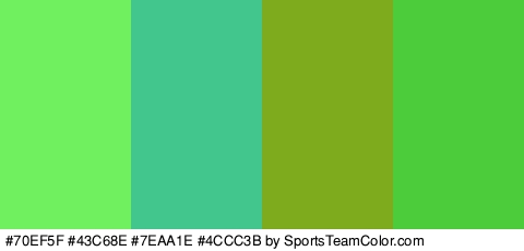 #70EF5F #43C68E #7EAA1E #4CCC3B Colors