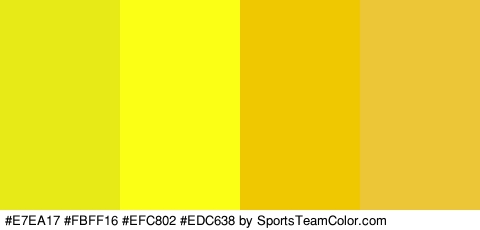 #E7EA17 #FBFF16 #EFC802 #EDC638 Colors