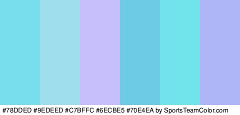 #78DDED #9EDEED #C7BFFC #6ECBE5 #70E4EA #AFB6F7 Colors