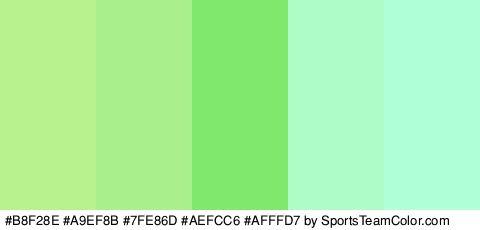 #B8F28E #A9EF8B #7FE86D #AEFCC6 #AFFFD7 Colors