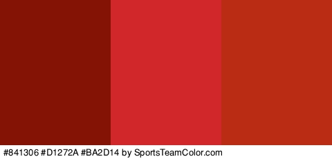 #841306 #D1272A #BA2D14 Colors