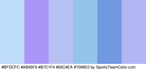 #BFDCFC #AB95F9 #B7C1F4 #93C4EA #7099E0 #B2B7F4 Colors