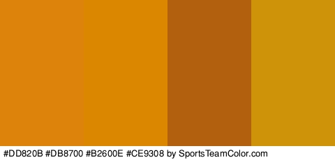 #DD820B #DB8700 #B2600E #CE9308 Colors