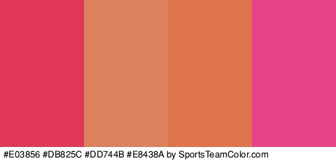 #E03856 #DB825C #DD744B #E8438A Colors