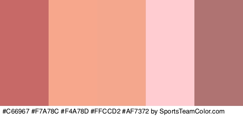 #C66967 #F7A78C #F4A78D #FFCCD2 #AF7372 Colors