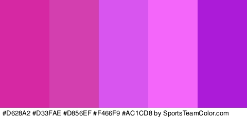 #D628A2 #D33FAE #D856EF #F466F9 #AC1CD8 Colors