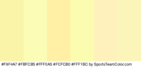 #F9F4A7 #FBFCB5 #FFF0A5 #FCFCB0 #FFF1BC #FCF5BA Colors