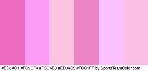 #ED6AC1 #FC9CF4 #FCC4E0 #ED84C5 #FCC1FF #FCBFE5 Colors