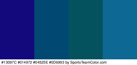 #13097C #014972 #04525E #0D6993 Colors