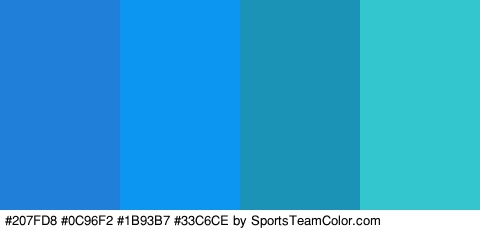 #207FD8 #0C96F2 #1B93B7 #33C6CE Colors