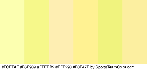 #FCFFAF #F6F989 #FFEEB2 #FFF293 #F0F47F #FCEF9F Colors