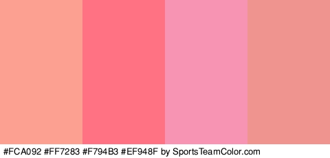 #FCA092 #FF7283 #F794B3 #EF948F Colors