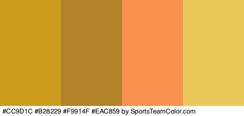 #CC9D1C #B28229 #F9914F #EAC859 Colors