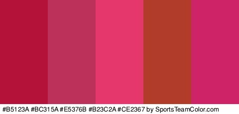 #B5123A #BC315A #E5376B #B23C2A #CE2367 Colors