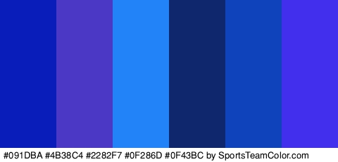 #091DBA #4B38C4 #2282F7 #0F286D #0F43BC #422FED Colors