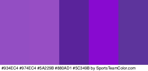 #934EC4 #974EC4 #5A229B #880AD1 #5C349B Colors