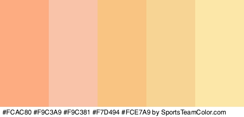 #FCAC80 #F9C3A9 #F9C381 #F7D494 #FCE7A9 Colors