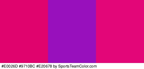 #E0026D #9710BC #E20678 Colors