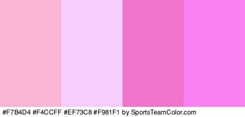 #F7B4D4 #F4CCFF #EF73C8 #F981F1 Colors