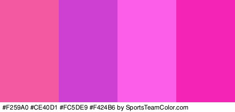 #F259A0 #CE40D1 #FC5DE9 #F424B6 Colors