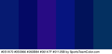 #051A70 #050966 #260B84 #06147F #01125B #033060 Colors