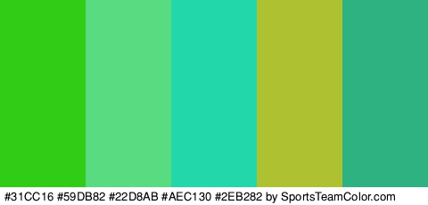 #31CC16 #59DB82 #22D8AB #AEC130 #2EB282 Colors