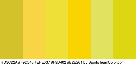 #D3C22A #F9D545 #EFE037 #F9D402 #E2E261 #DDD711 Colors