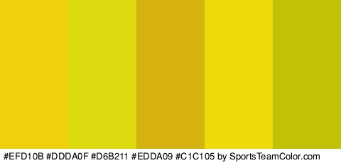 #EFD10B #DDDA0F #D6B211 #EDDA09 #C1C105 Colors