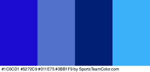 #1C0CD1 #5272C9 #011E75 #3BB1F9 Colors