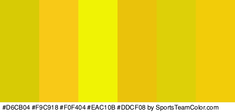 #D6CB04 #F9C918 #F0F404 #EAC10B #DDCF08 #F2CB09 Colors