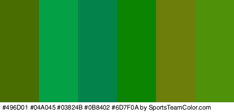 #496D01 #04A045 #03824B #0B8402 #6D7F0A #50910A Colors