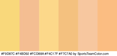 #F9D87C #F4BD92 #FCD88A #F4C17F #F7C7A0 #FCBD83 Colors