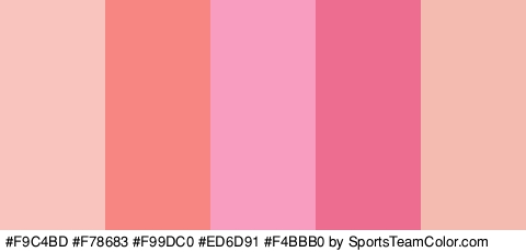 #F9C4BD #F78683 #F99DC0 #ED6D91 #F4BBB0 Colors