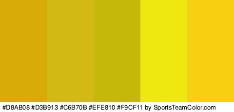 #D8AB08 #D3B913 #C6B70B #EFE810 #F9CF11 Colors