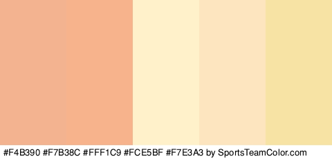 #F4B390 #F7B38C #FFF1C9 #FCE5BF #F7E3A3 Colors