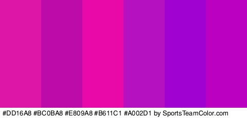 #DD16A8 #BC0BA8 #E809A8 #B611C1 #A002D1 #BB00C1 Colors