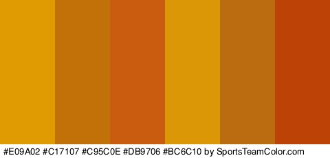 #E09A02 #C17107 #C95C0E #DB9706 #BC6C10 #BC4205 Colors