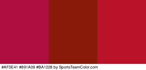 #AF0E41 #891A09 #BA1228 Colors