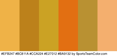 #EFB247 #BC811A #CCA224 #E27012 #BA9132 #F4AF6E Colors